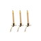 CC Christmas Decor LED Lighted Cambridge Slant Bracket Window Candle - 12" - Brass-Finish - Set of 3